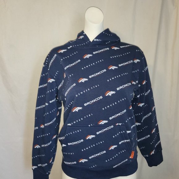 Youth Boys NFL Denver Broncos Hooded Sweatshirt, Size 18-20, Long-sleeved, NWOT - Picture 1 of 3